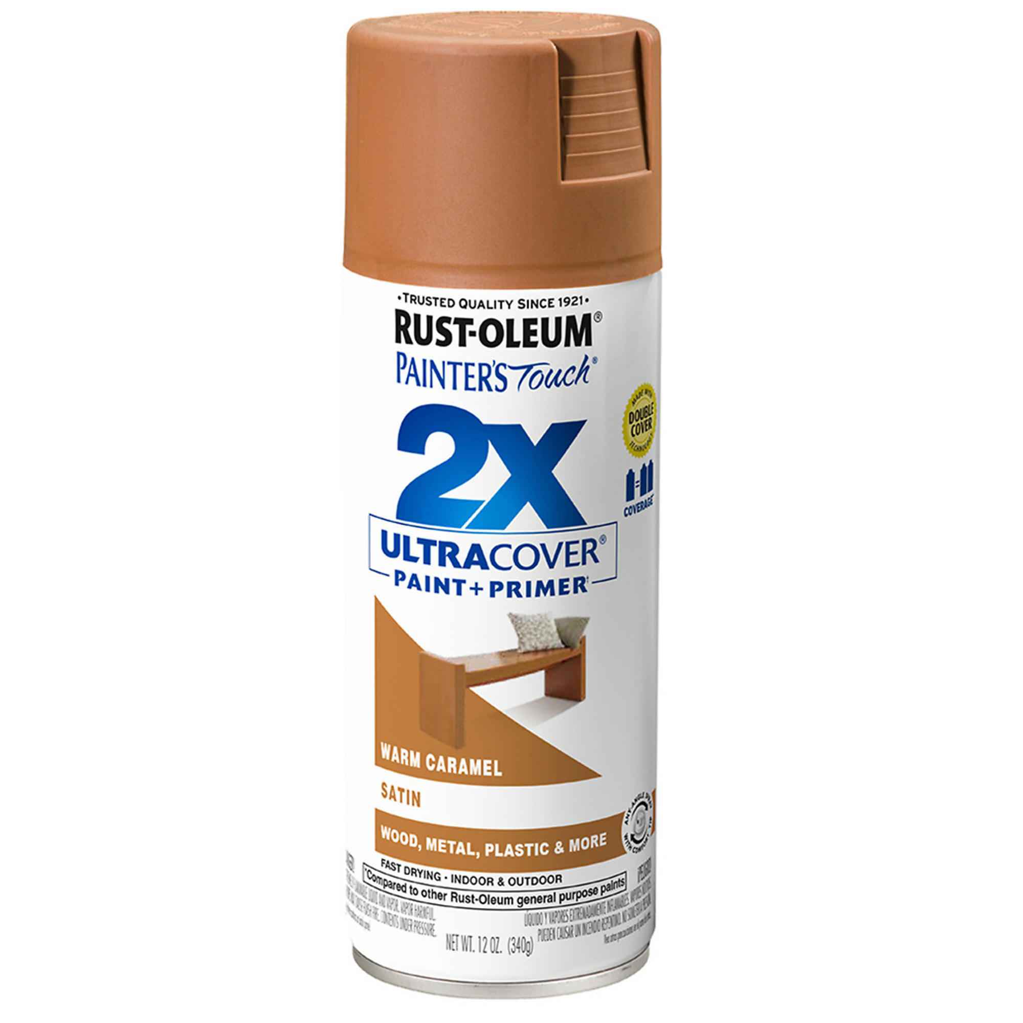 Rust-Oleum Painter's Touch 2X Spray Paint - Satin, Warm Caramel, 12 Oz., Model# 334083DS